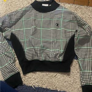 Champion Reverse Weave Houndstooth Cropped Crewneck